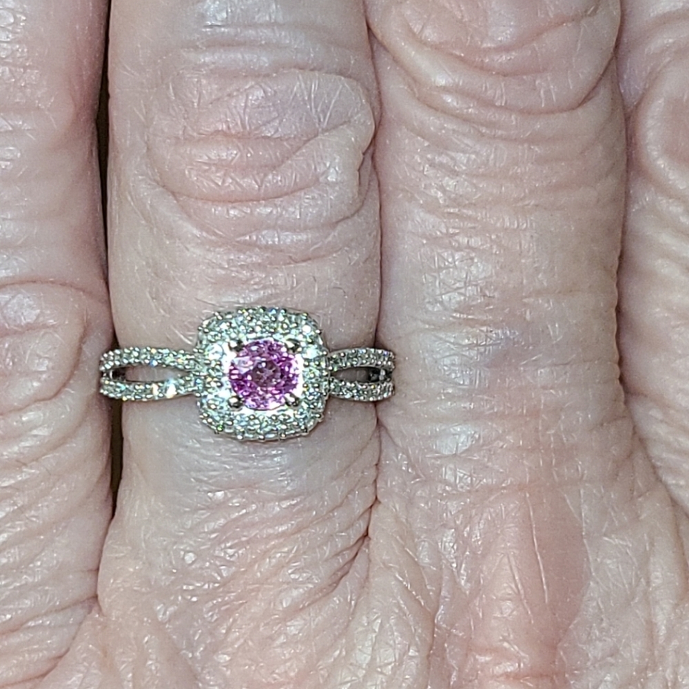 NATURAL Pink Sapphire/Diamond Ring